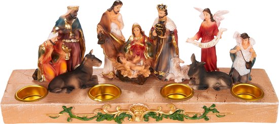 Antieke kerststal beelden (17) - Barok stijl - Gips - Eind 19e eeuw