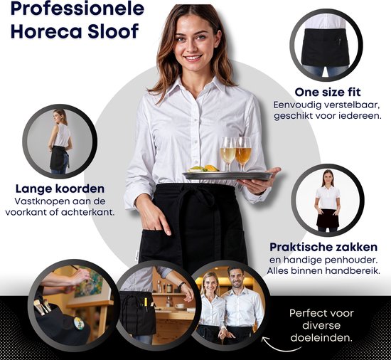 Katoenen Taille Half Schort Met Zakken Voor Keuken Koken Restaurant Bistro Vrouwen Meisjes
