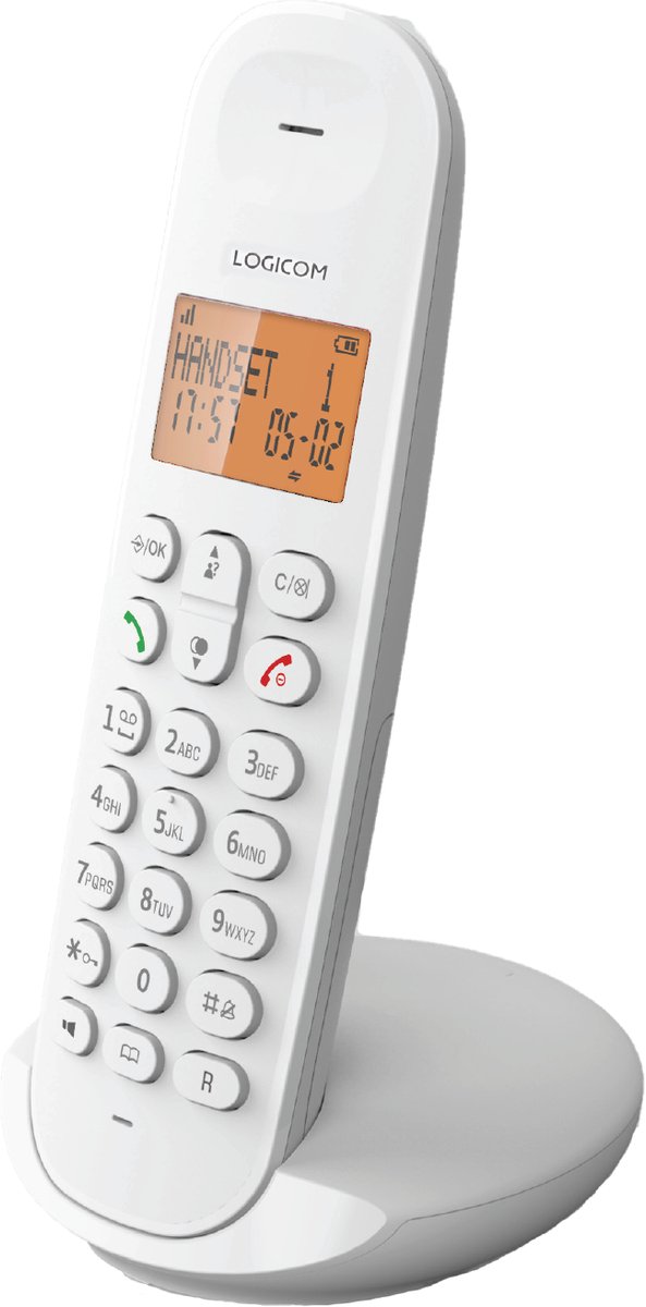 Logicom - ILOA 150 - Huistelefoon Draadloos - zonder antwoordapparaat - 1 Handset - Met Speaker - Dect-telefoon - Wit