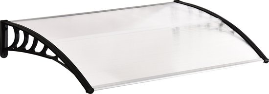 Outsunny - Voordak - met Anti-UV-Coating - Wandbevestiging - Zwart