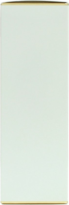 Witte parfumverpakking met gouden randen.