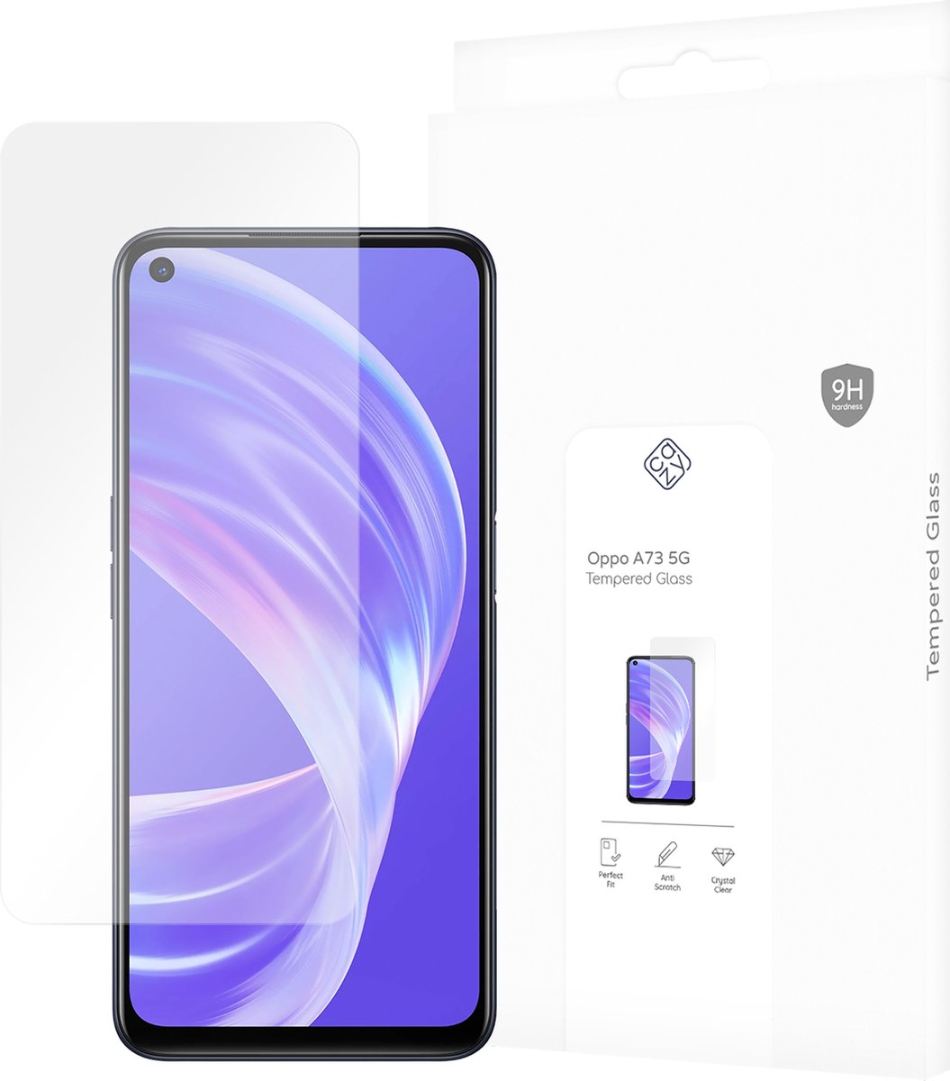 Cazy screenprotector geschikt voor OPPO A73 (5G) - Screenprotector Gehard Glas