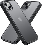 IYUPP Hoesje geschikt voor iPhone 13 Hoesje - Shockproof Back Cover - Mat Zwart Transparant