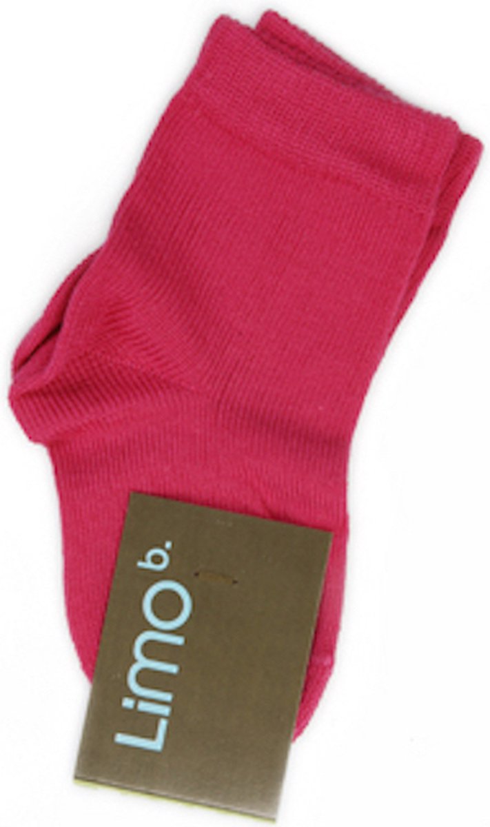 Babysokken 0-3 mnd fuchsia biologisch katoen