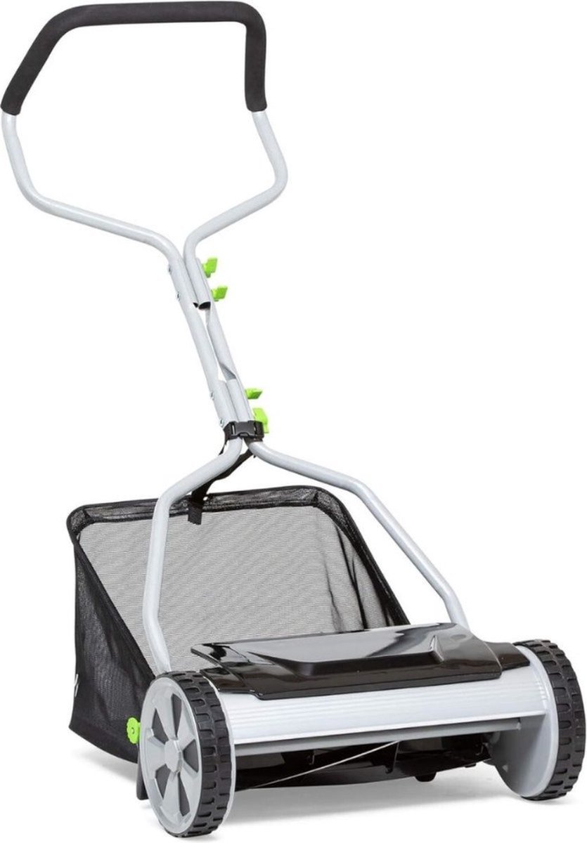 Grasmaaier Handmatig – Grastrimmer Met 20 Liter Opvangbak – Handmaaier 40 Cm Breed – Kooimesmaaier Met 4 Posities
