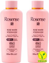 Rosense - Rozenwater - Rozenwater 100% - 400 ml -200*2 ml- 100% Puur- Gezichtswater - Gezichtsverzorging - Natuurlijk & Bio