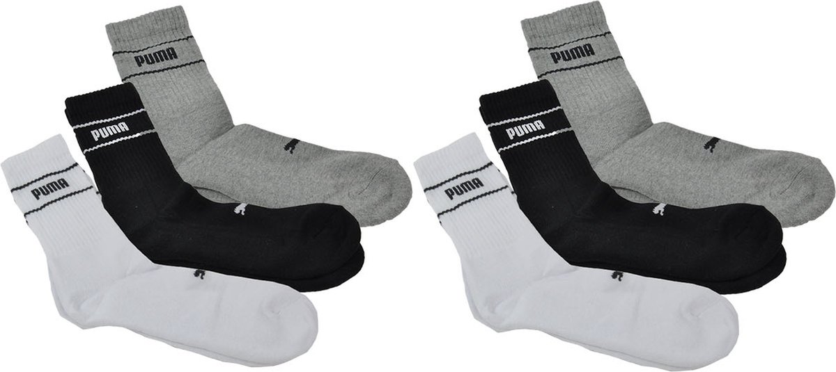 Puma Unisex Crew Sock 6-Pack Promo 39-42 Zwart