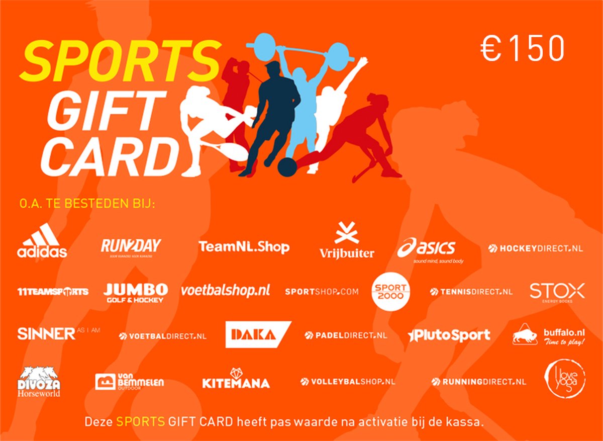 Oranje Sports Gift Card - Cadeaukaart 150 euro