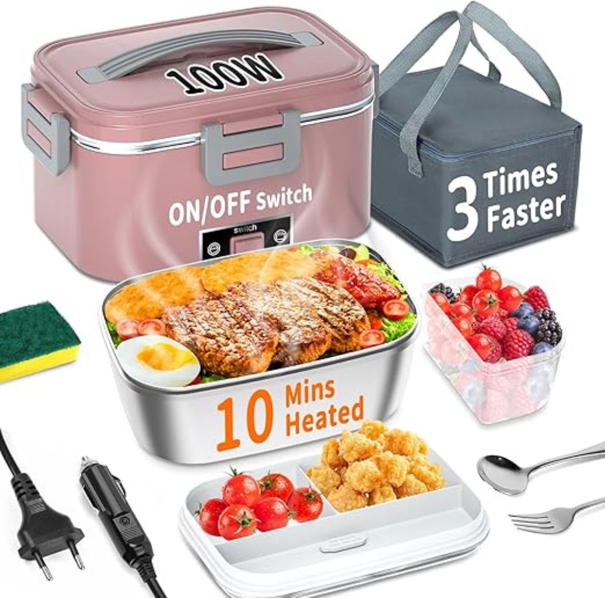 Lexium Elektrische Lunchbox - Verwarmde Lunchbox - Voor Warme Maaltijden - Thermos Lunchbox - Lunchboxen