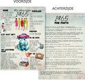 XL Verjaardagskaart 60 jaar, Geboortejaar 1965, Het jaar van mijn geboorte, Het jaar dat ik geboren ben, Aanzien van het jaar 1965