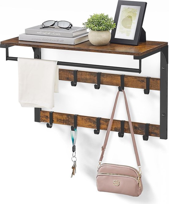Wandkapstok Cole met hoedenplank van grenenhout