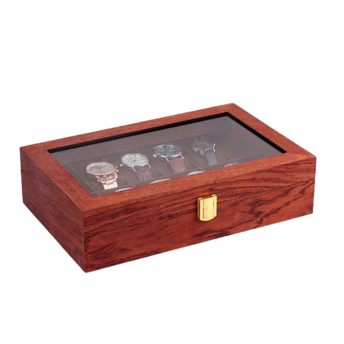 Ariqo Horlogedoos - Horloge Doos - Horlogebox - Opbergbox Heren - 12 Horloges - 31 x 19.8 x 8 cm - Vintage Hout - Bruin