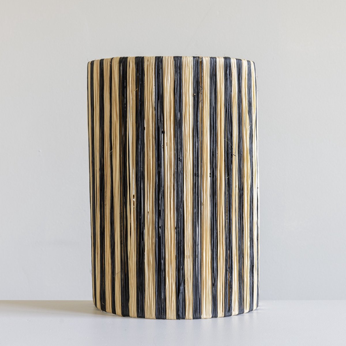 Wandlamp Raffia - Lampenkap Naturel/Zwart - Marrakech - Handmade