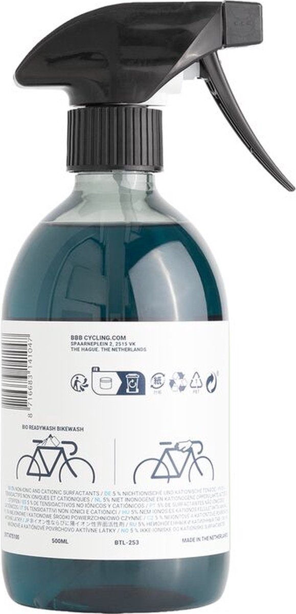 BBB Cycling Bio ReadyWash - Bike Cleaner in Handige Spuitfles - Plantaardige Fietsreiniger - Fiets Shampoo voor Frame - 500ml - BTL-253 van BBB Cycling — afbeelding 2