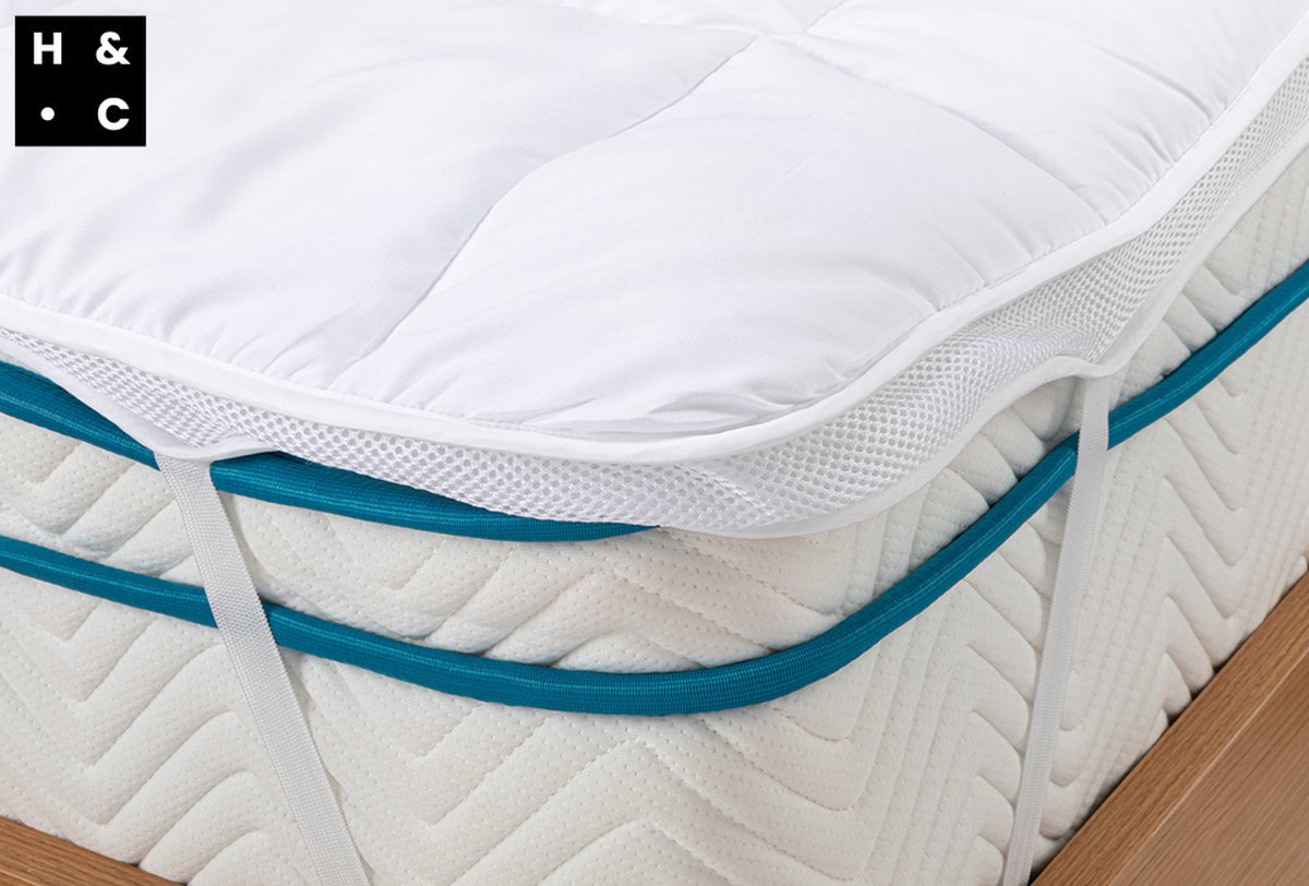 Hom&Com Matrastopper 180*200cm - Ondersteunend & Drukverlagend - Wasbaar - Anti-allergeen