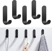 YONO Crochets Autocollants Pro - Crochets Adhésifs - Crochets de Suspension - Crochet pour Mur - Mur - Porte - 5 Pièces - Zwart
