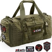 ZEUZ Sac de sport femme et homme pour Fitness et crossfit - Sac de sport et sac de Sport - Sac à bandoulière - Sac de sport - Sac de voyage et sac de week-end - 40 litres - Vert