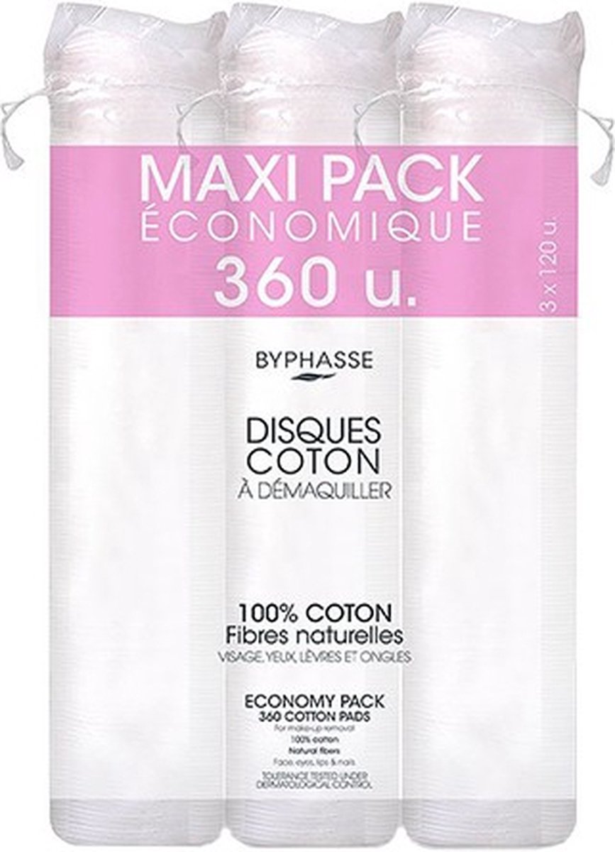 Goedkoopste Wattenschijfjes Byphasse Make-Up Verwijderaar 3 x 120 stuks