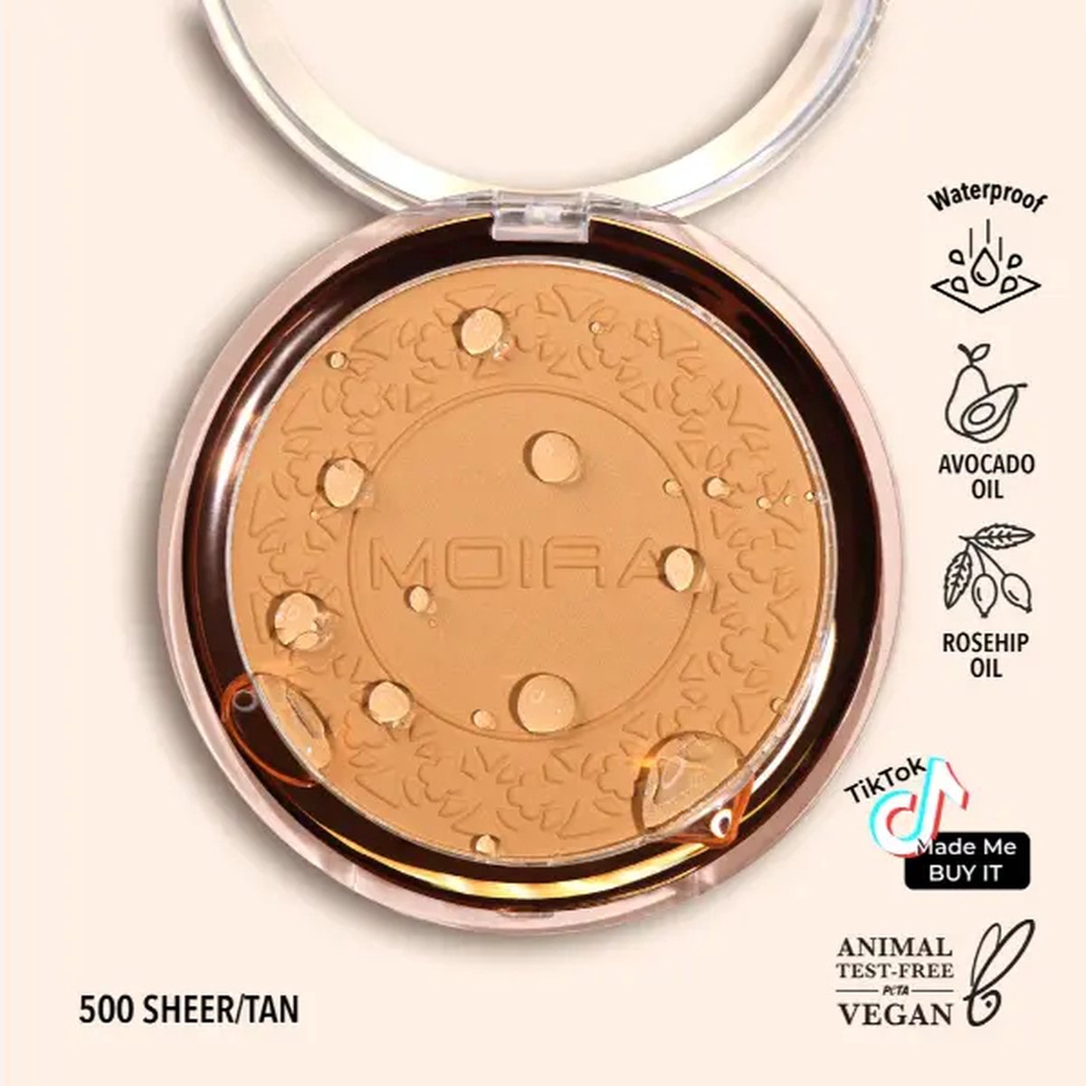 Moira | Soft Focus Waterproof Setting Powder 500 Sheer Tan