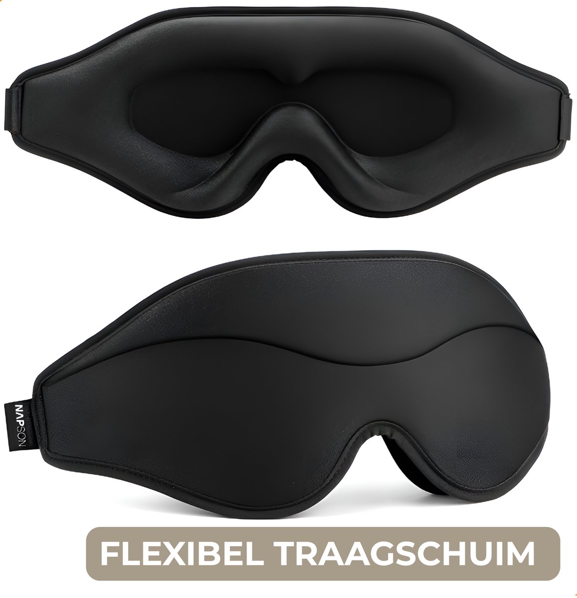 Bol.com Napson® Luxe Slaapmasker 3D - 3D Ergonomisch - 100% Verduisterend - Traagschuim - Slaap Masker - Oog Masker - Mannen & V... aanbieding