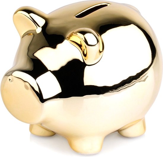 Tirelire Céramique Doré Miroir 11,5x9 cm - Tirelire - Objectif d'épargne