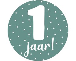20 Stickers 1 Jaar Groen - verjaardag - dreumes - traktatie - kinderdagverblijf - gastouder - baby - jarig