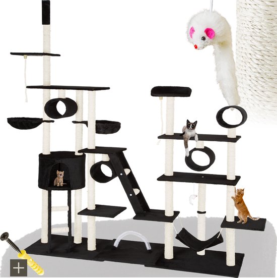tectake® Grote kattenkrabpaal - Krabpaal met accessoires
