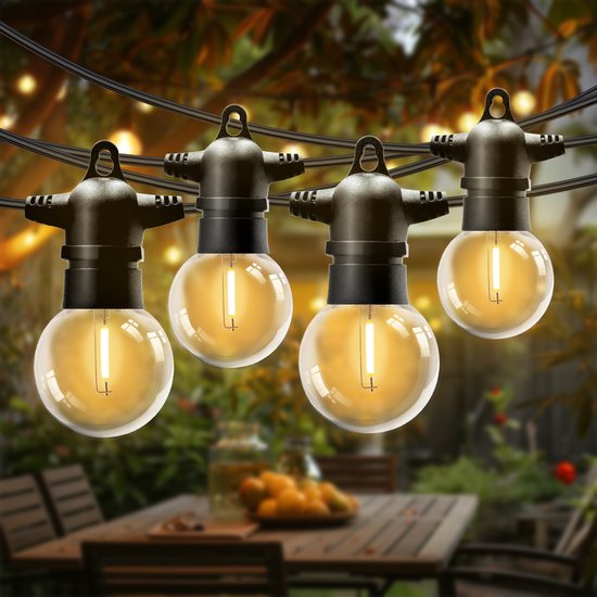 SEPH Lichtsnoer Buiten met 50 Lampjes E12 - 15 meter Buitenverlichting – Lichtslinger IP65 - Koppelbare Feestverlichting – Waterdicht – Prikkabel
