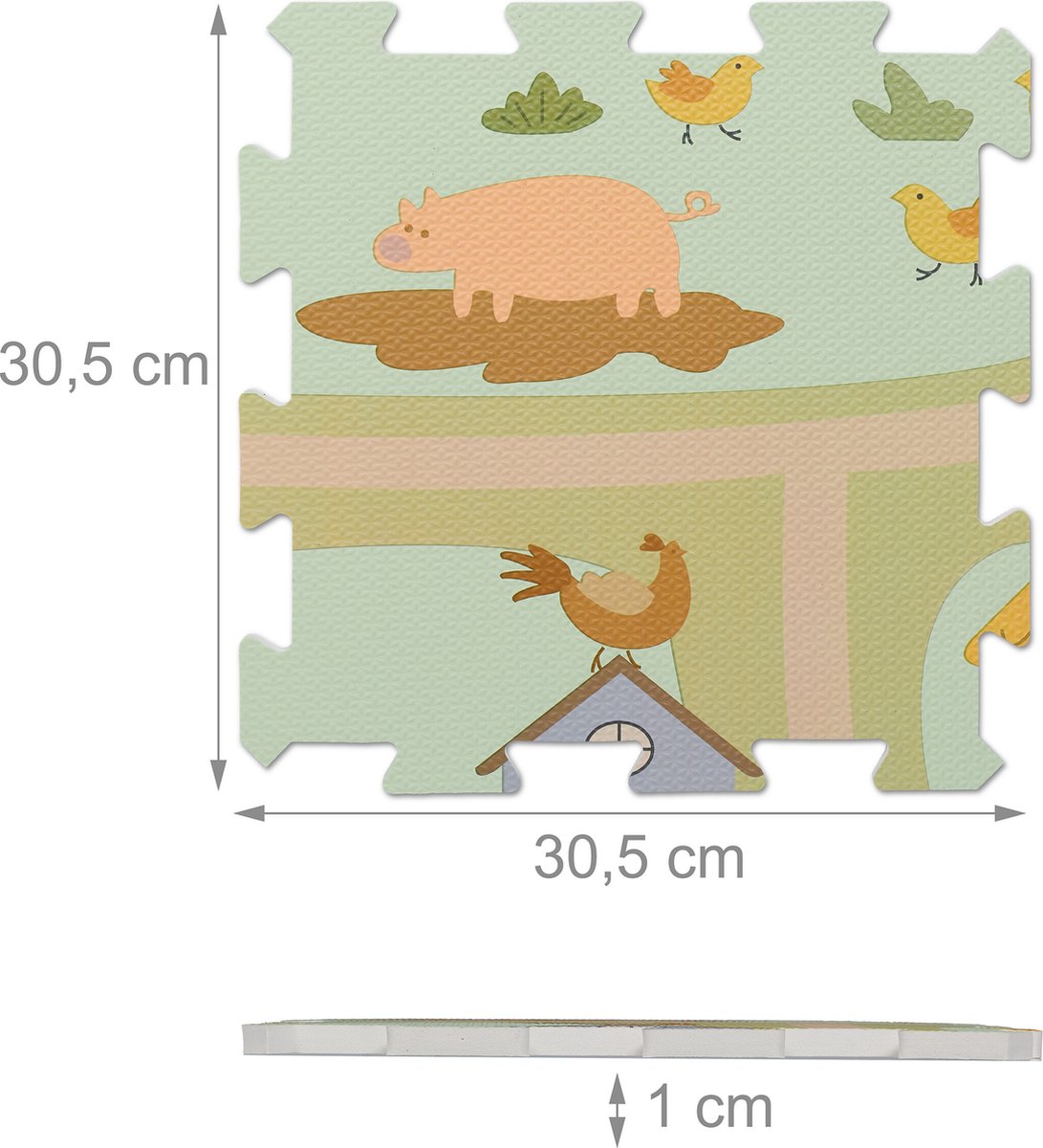 Relaxdays Tapis de jeu, 150x100 cm, pour enfants, éducatif, à poils
