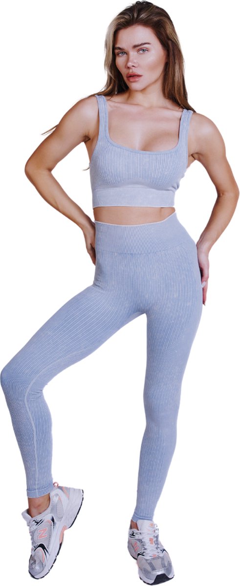 Sportset - Sport legging + Sport top - Legging en top - Fitnesskleding - Yoga kleding - Fitness set - Leggings - Sport BH - Topje - Sportoutfit dames - Yoga kleding - Sport beha - Crop top - XS/S