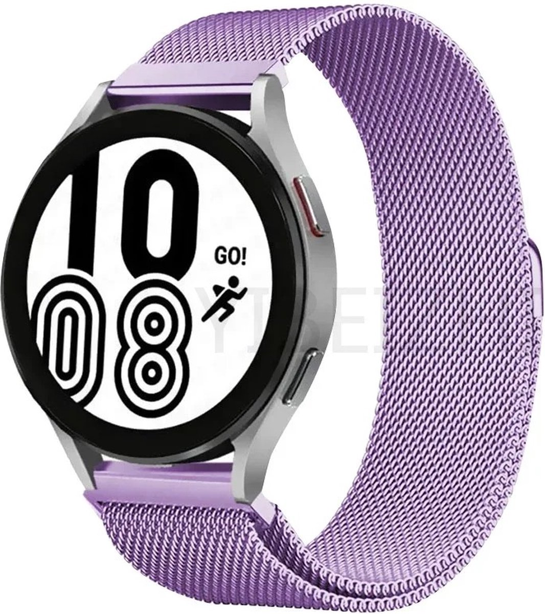 20mm Universeel RVS horlogeband Mesh Milanese Lus (Paars) voor Smartwatch en geschikt voor een regulier horloge zoals Casio Rolex Seiko Tudor Pagani Homage Purple etc