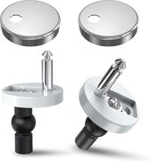 2 x Vis pour abattant WC, Fixation abattant WC, Charnière en acier inoxydable, Charnières pour abattant WC, Mécanisme de fermeture en soft, Fixation abattant WC par le haut, Fixation abattant WC pour la plupart