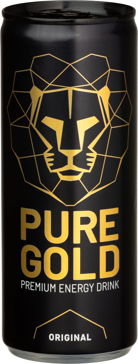 Goedkoopste Pure Gold Energy Drink Premium (tray 24 x 25 cl blikjes) (incl. statiegeld)!! - energie drink - eten en drinken - sport - fitness - energy drink - gold - pure gold energy - energy