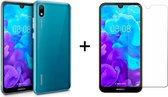 Huawei Y5 2019 hoesje siliconen case hoes cover transparant - 1x Huawei Y5 2019 Screenprotector