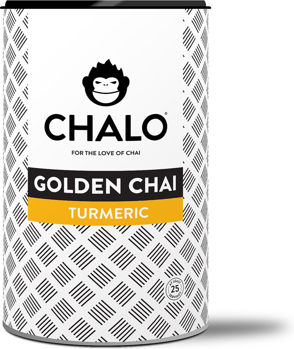 CHALO Vegan Golden Chai - Indian Chai Latte - Kurkuma - Zwarte Assam thee - 25 porties/ 300GR