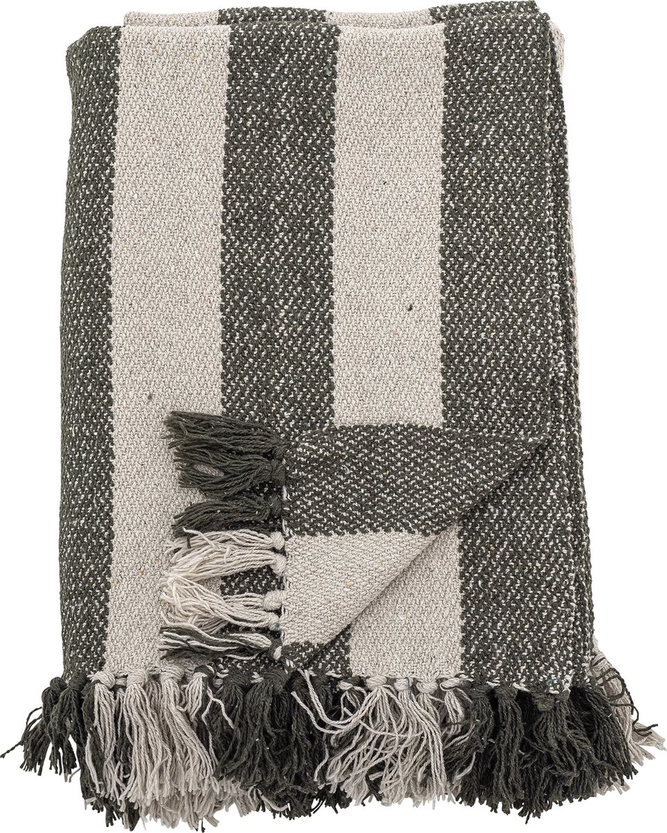 Bloomingville Jodina plaid gerecycled katoen groen
