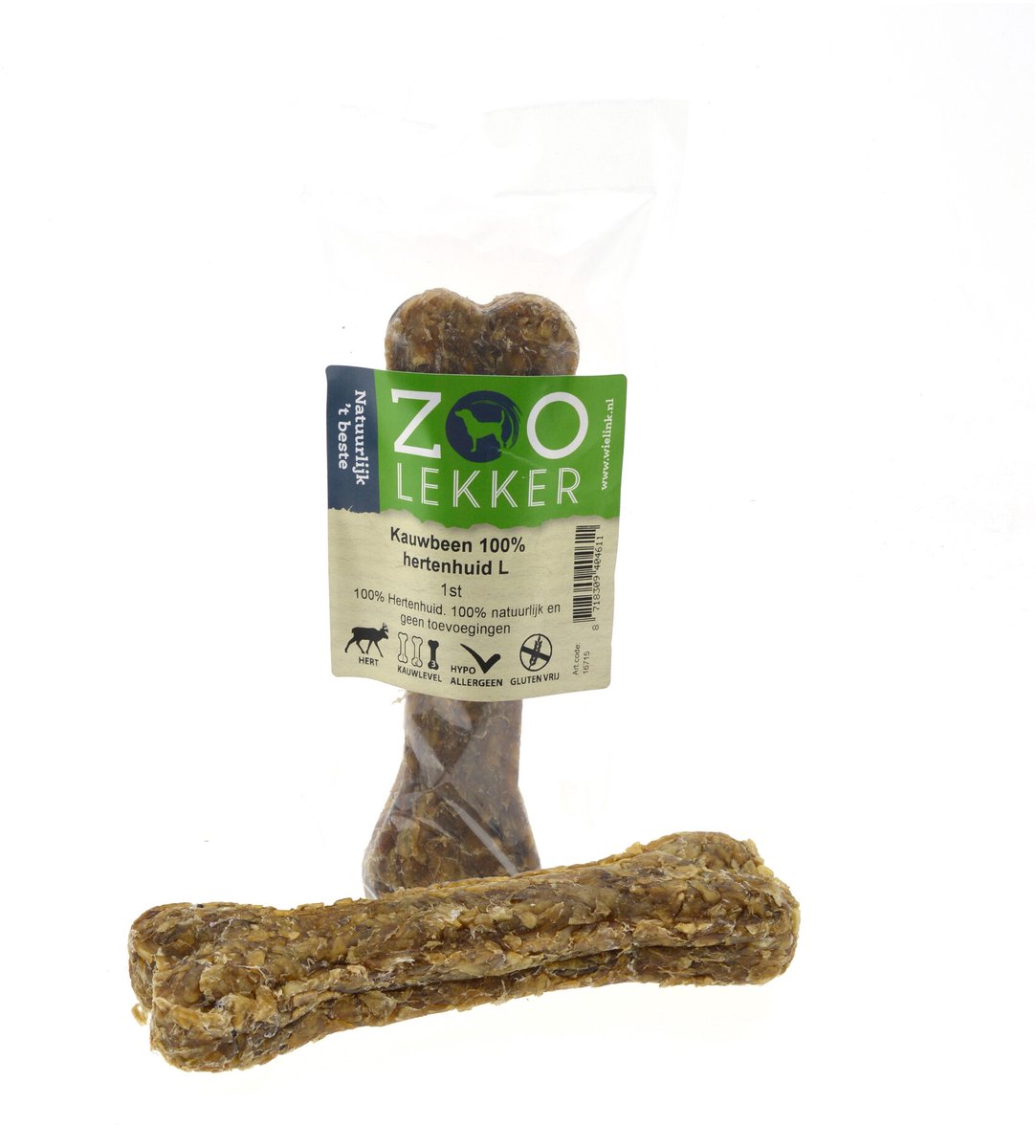 Wielink- Kauwbeen- 100% hertenhuid -Large-hondensnack