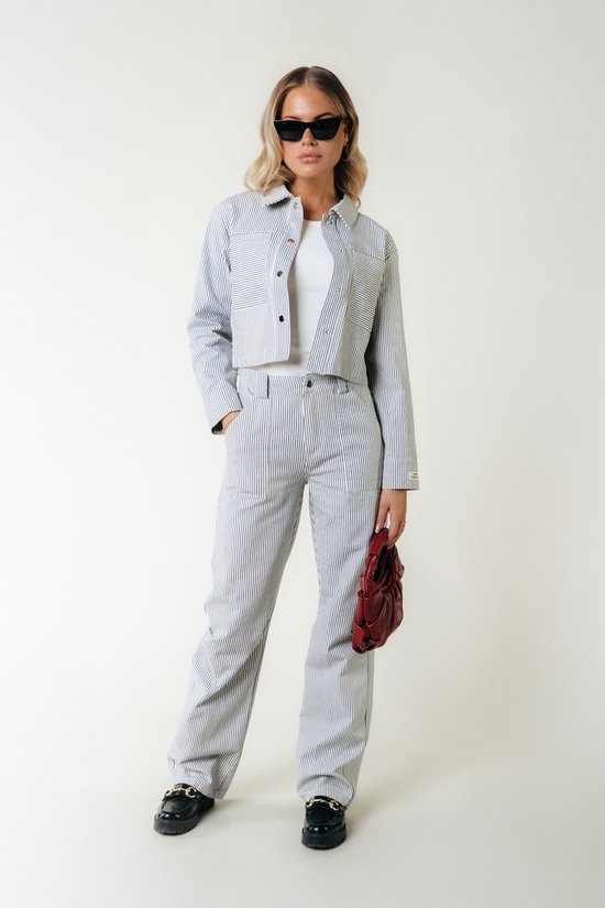 Colourful Rebel Kensi Striped Worker Pants- M