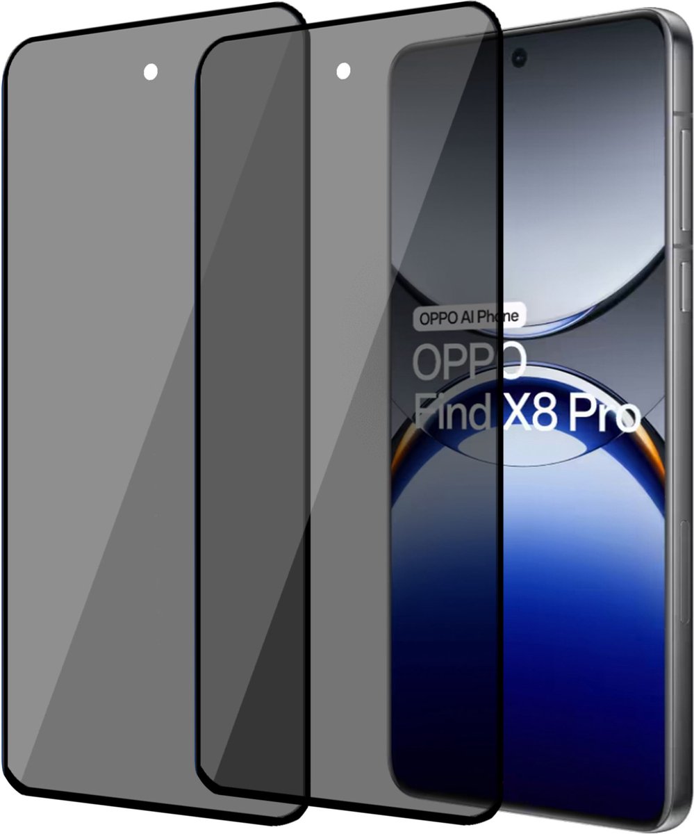 2x Geschikt voor OPPO Find X8 Pro - Privacy Screenprotector - Beschermglas - Privé GuardCover