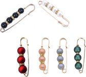 6 broches design pearls - 6 broche designs - pearls -5 pack - vestclip dames -sjaalspeld - vestclip- vestsluiting vestclip -vestsluiting dames - vestspeld - vestklem- Verpakt in organza zakje