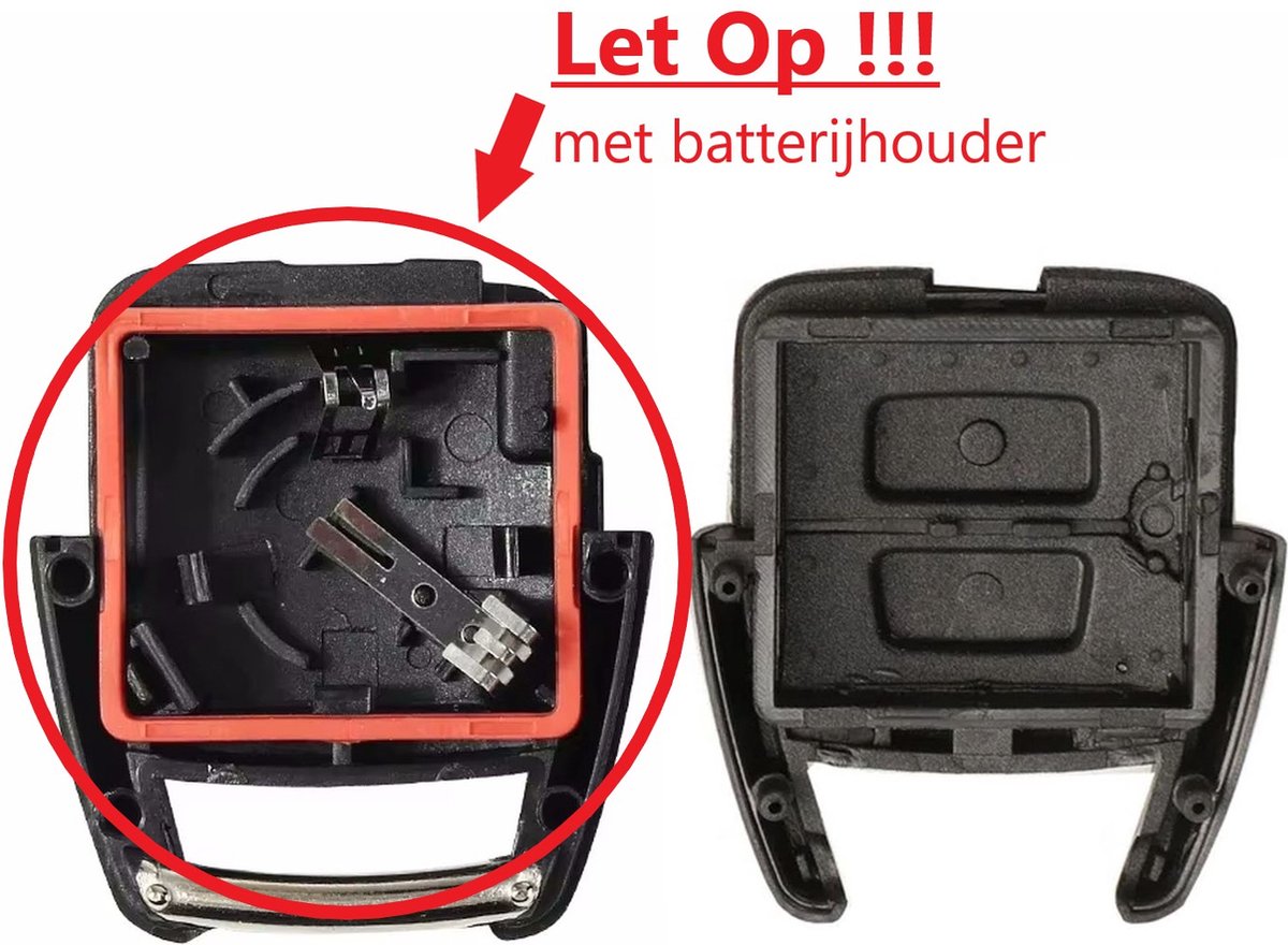 Auto Klapsleutel - Sleutel Behuizing Geen Vouw 2 Knoppen Geschikt Voor Opel Astra Corsa Combo Meriva Tigra Vectra Zafira