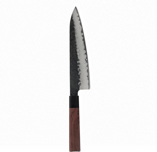 Shinrai Japan Kurayami - Couteau de chef Damas - 20 cm - Rasoir - Coffret cadeau de Luxe - Perfect pour une utilisation polyvalente