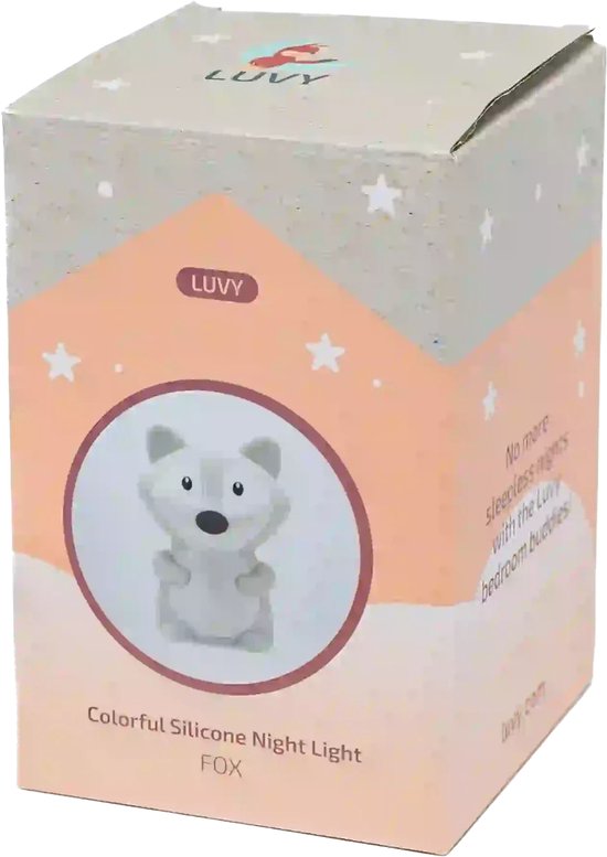Nachtlamp - Nachtlampje - Kinderlampje - Babylampje - Nachtlamp Baby - Nachtlamp Kind - Slaaplampje - Oplaadbaar Nachtlampje - Siliconen Nachtlampje - Nachtlamp met Timer - Babykamer Lamp - Kinderkamer Lamp - Vosje Nachtlampje - Vosje Lamp van Luvy — afbeelding 4