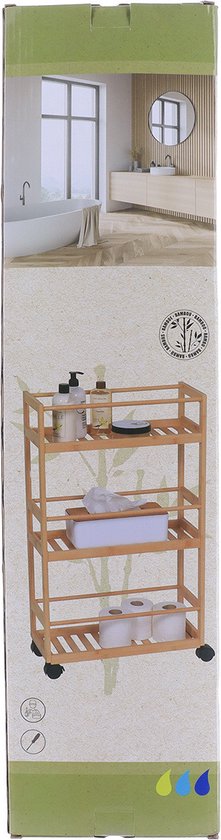 Badkamer trolley - bamboe - 74.5x36x15 cm Badkamer trolley - bamboe - 74.5x36x15 cm