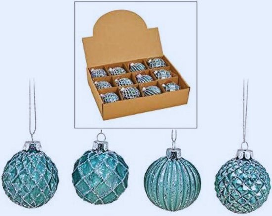 Set Van 42 Glazen Kerstballen  D70 Mm   D70 Mm   D60 Mm   D50 Mm  Van Glas Domeona Poederroze Parelwit 118099