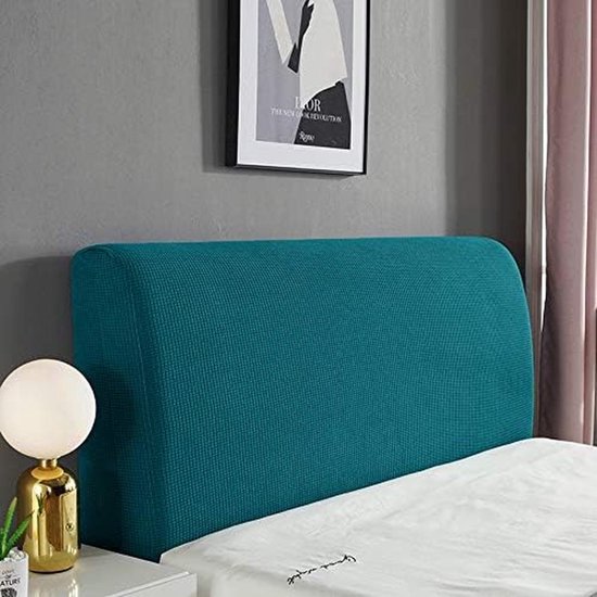 Housse de tête de lit – Housse extensible pour tête de lit, housse de tête de lit tout compris – Élastique pour tête de chambre en Tissus , 110-120 cm (bleu foncé)