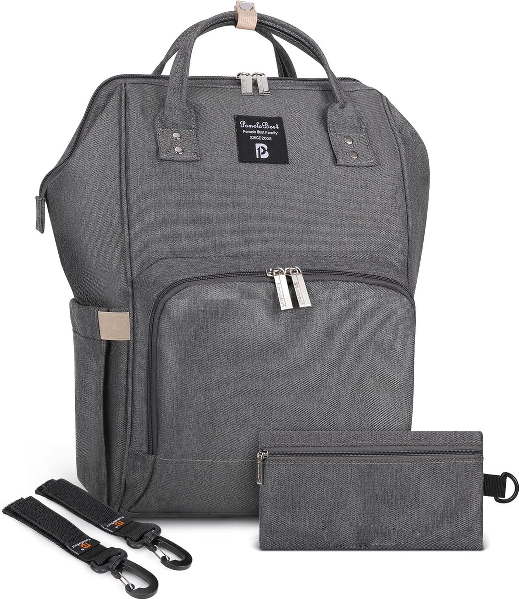 Goedkoopste Luiertas Rugzak - Stijlvolle Verschoon Tas - Rugzak met Verschoonmat - Multifunctionele Waterdichte Grote Capaciteit Reis Rugzak - Mineral Grijs