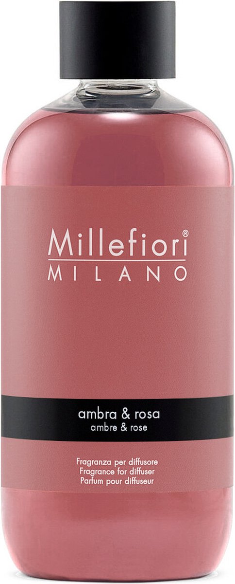 Millefiori Milano Navulling voor Geurstokjes 250 ml - Ambra & Rosa