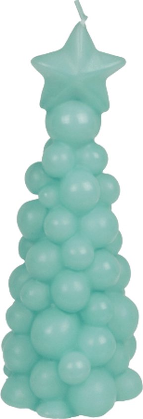 Bubble kerstboom kaars - aqua