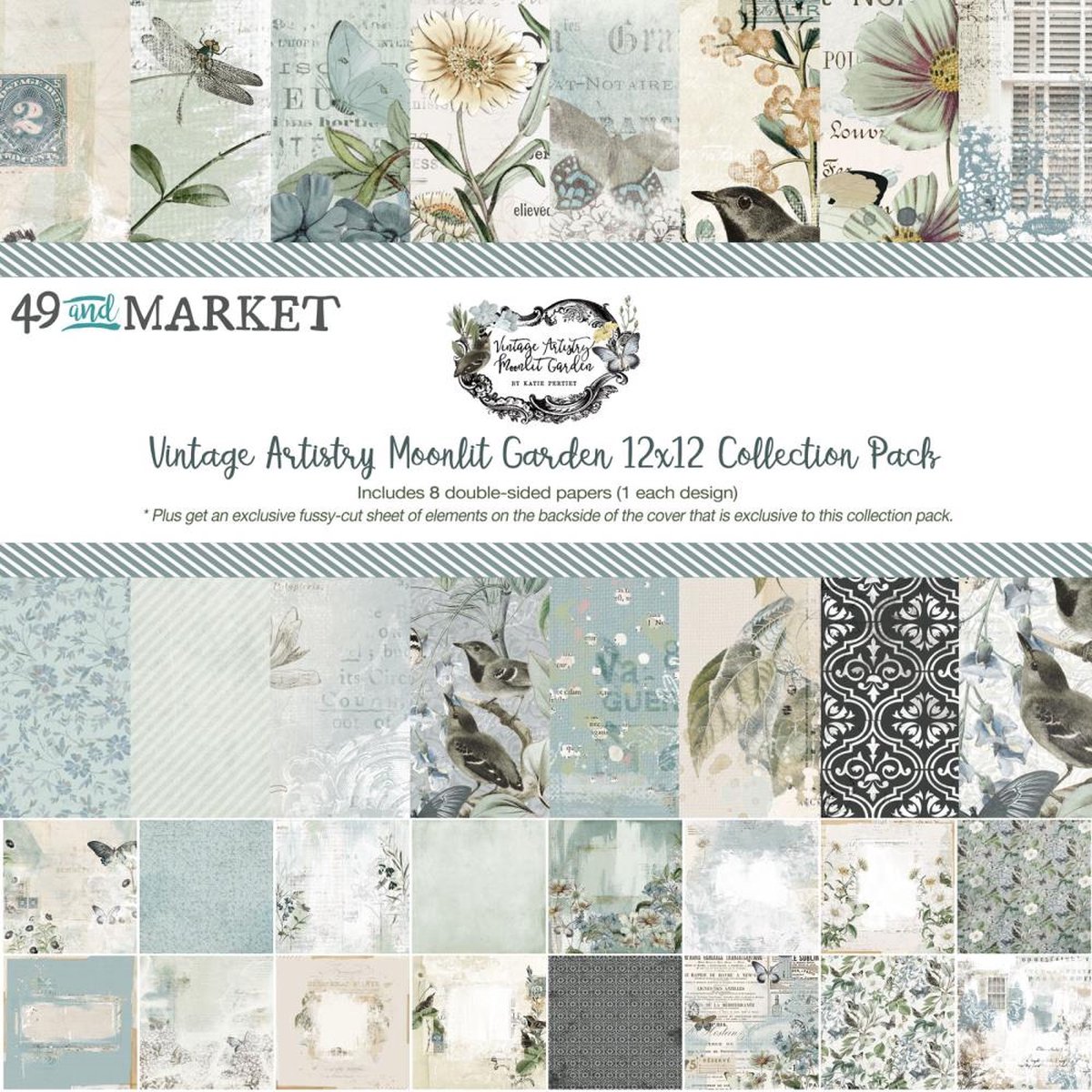 49 And Market - Vintage Artistry Moonlit Garden Collection Pack 12"X12"